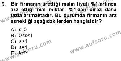 İktisada Giriş 1 Dersi 2012 - 2013 Yılı (Final) Dönem Sonu Sınavı 5. Soru