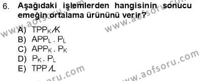 İktisada Giriş 1 Dersi 2012 - 2013 Yılı (Final) Dönem Sonu Sınavı 6. Soru