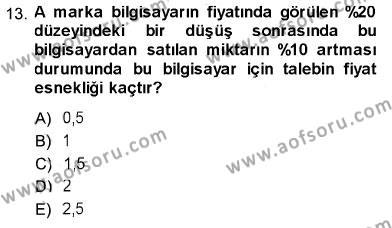 İktisada Giriş 1 Dersi 2013 - 2014 Yılı (Vize) Ara Sınavı 13. Soru