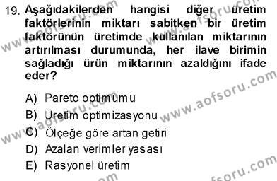 İktisada Giriş 1 Dersi 2013 - 2014 Yılı (Vize) Ara Sınavı 19. Soru