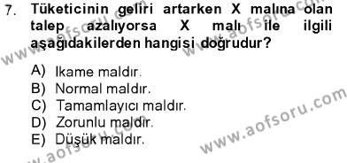 İktisada Giriş 1 Dersi 2013 - 2014 Yılı (Vize) Ara Sınavı 7. Soru