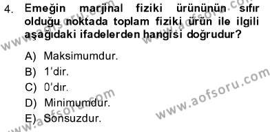 İktisada Giriş 1 Dersi 2013 - 2014 Yılı (Final) Dönem Sonu Sınavı 4. Soru