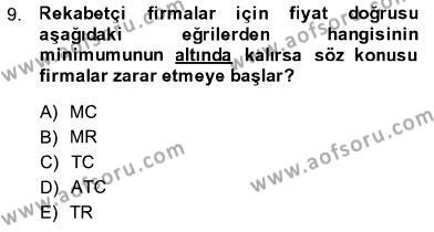 İktisada Giriş 1 Dersi 2013 - 2014 Yılı (Final) Dönem Sonu Sınavı 9. Soru