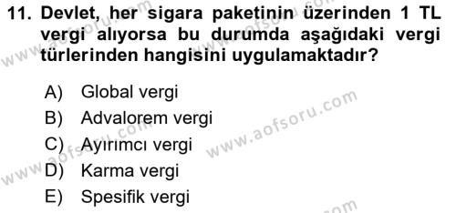 İktisada Giriş 1 Dersi 2023 - 2024 Yılı Yaz Okulu Sınavı 11. Soru