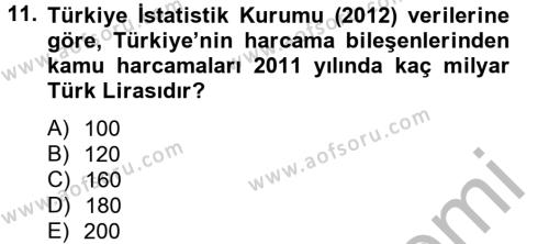 İktisada Giriş 2 Dersi 2012 - 2013 Yılı (Vize) Ara Sınavı 11. Soru