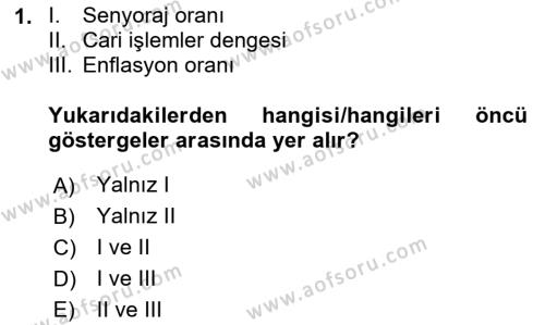 İktisada Giriş 2 Dersi 2023 - 2024 Yılı (Vize) Ara Sınavı 1. Soru