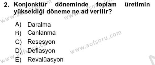 İktisada Giriş 2 Dersi 2023 - 2024 Yılı (Vize) Ara Sınavı 2. Soru