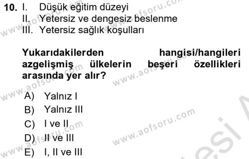 İktisada Giriş 2 Dersi 2023 - 2024 Yılı (Final) Dönem Sonu Sınavı 10. Soru