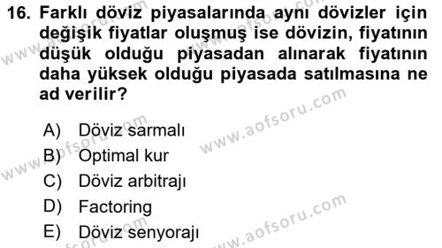 İktisada Giriş 2 Dersi 2023 - 2024 Yılı (Final) Dönem Sonu Sınavı 16. Soru