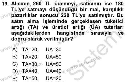 Spor Ekonomisi Dersi 2023 - 2024 Yılı (Vize) Ara Sınavı 19. Soru