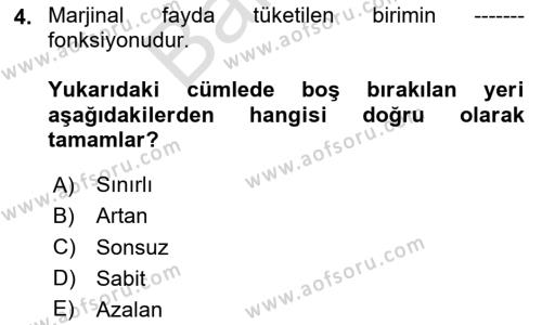 Spor Ekonomisi Dersi 2023 - 2024 Yılı (Final) Dönem Sonu Sınavı 4. Soru