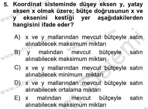 Spor Ekonomisi Dersi 2023 - 2024 Yılı (Final) Dönem Sonu Sınavı 5. Soru