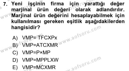 Spor Ekonomisi Dersi 2023 - 2024 Yılı (Final) Dönem Sonu Sınavı 7. Soru