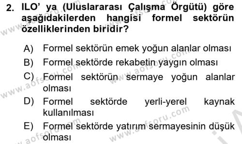 İktisat Sosyolojisi Dersi 2021 - 2022 Yılı (Vize) Ara Sınavı 2. Soru