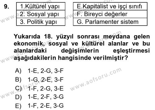 İktisat Sosyolojisi Dersi 2021 - 2022 Yılı (Vize) Ara Sınavı 9. Soru