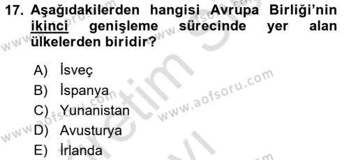 Doğal Kaynaklar ve Çevre Ekonomisi Dersi 2018 - 2019 Yılı 3 Ders Sınavı 17. Soru