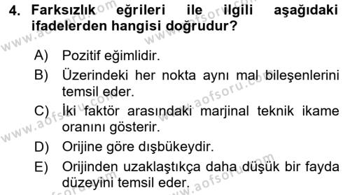 Doğal Kaynaklar ve Çevre Ekonomisi Dersi 2018 - 2019 Yılı (Final) Dönem Sonu Sınavı 4. Soru