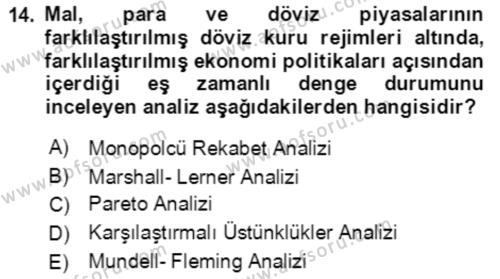 Makro İktisat Dersi 2021 - 2022 Yılı Yaz Okulu Sınavı 14. Soru