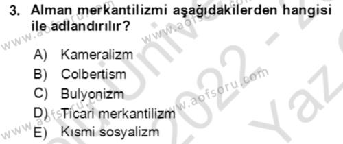 Makro İktisat Dersi 2022 - 2023 Yılı Yaz Okulu Sınavı 3. Soru