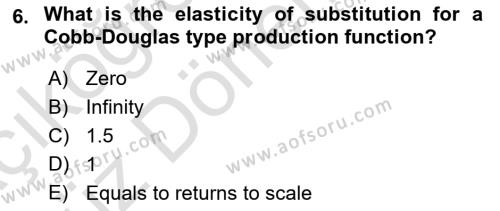 Microeconomic Theory Dersi 2022 - 2023 Yılı (Vize) Ara Sınavı 6. Soru