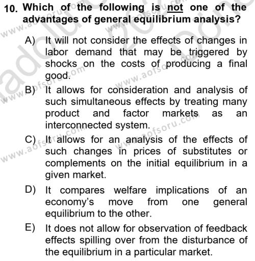 Microeconomic Theory Dersi 2022 - 2023 Yılı (Final) Dönem Sonu Sınavı 10. Soru