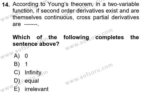 Microeconomic Theory Dersi 2022 - 2023 Yılı (Final) Dönem Sonu Sınavı 14. Soru