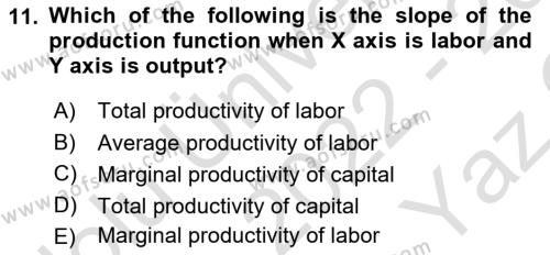 Microeconomic Theory Dersi 2022 - 2023 Yılı Yaz Okulu Sınavı 11. Soru