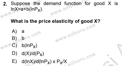 Microeconomic Theory Dersi 2022 - 2023 Yılı Yaz Okulu Sınavı 2. Soru