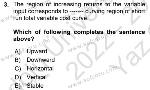 Microeconomic Theory Dersi 2022 - 2023 Yılı Yaz Okulu Sınavı 3. Soru