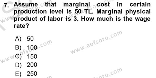 Microeconomic Theory Dersi 2023 - 2024 Yılı (Final) Dönem Sonu Sınavı 7. Soru