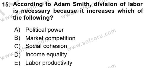 History Of Economic Thought Dersi 2022 - 2023 Yılı (Final) Dönem Sonu Sınavı 15. Soru