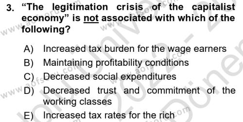 History Of Economic Thought Dersi 2022 - 2023 Yılı (Final) Dönem Sonu Sınavı 3. Soru