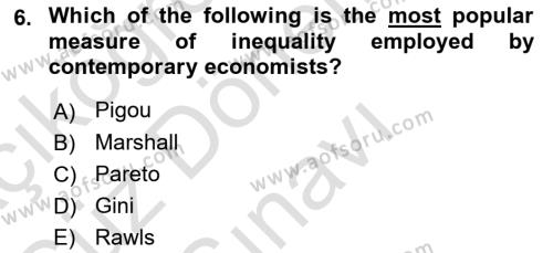 History Of Economic Thought Dersi 2022 - 2023 Yılı (Final) Dönem Sonu Sınavı 6. Soru