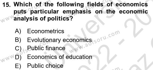 History Of Economic Thought Dersi 2022 - 2023 Yılı Yaz Okulu Sınavı 15. Soru