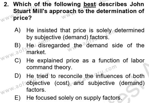 History Of Economic Thought Dersi 2023 - 2024 Yılı (Vize) Ara Sınavı 2. Soru