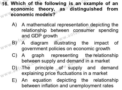 History Of Economic Thought Dersi 2023 - 2024 Yılı Yaz Okulu Sınavı 16. Soru