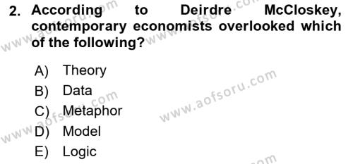 History Of Economic Thought Dersi 2023 - 2024 Yılı Yaz Okulu Sınavı 2. Soru