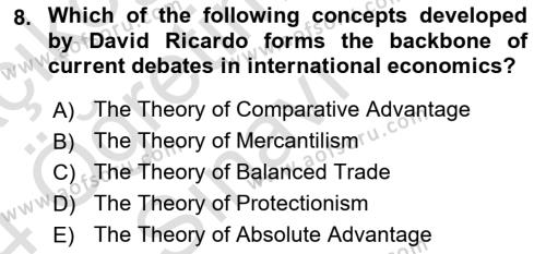 History Of Economic Thought Dersi 2023 - 2024 Yılı Yaz Okulu Sınavı 8. Soru