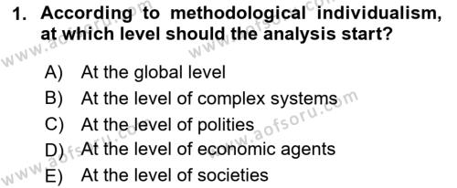 History Of Economic Thought Dersi 2024 - 2025 Yılı (Vize) Ara Sınavı 1. Soru