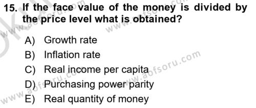 Macroeconomic Theory Dersi 2022 - 2023 Yılı Yaz Okulu Sınavı 15. Soru