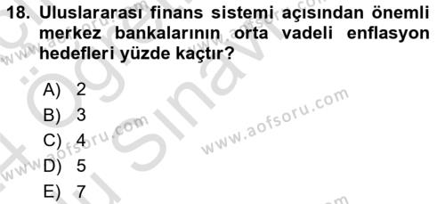 Para ve Banka Dersi 2023 - 2024 Yılı Yaz Okulu Sınavı 18. Soru