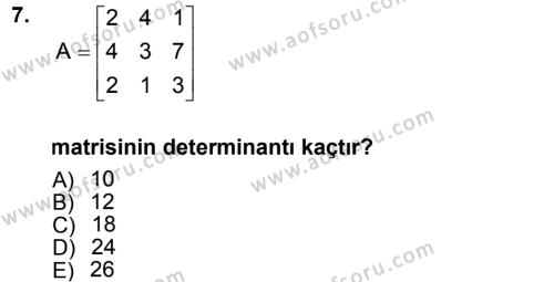 Matematiksel İktisat Dersi 2012 - 2013 Yılı (Final) Dönem Sonu Sınavı 7. Soru