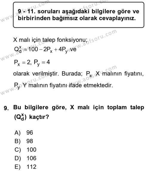 Matematiksel İktisat Dersi 2018 - 2019 Yılı (Vize) Ara Sınavı 9. Soru