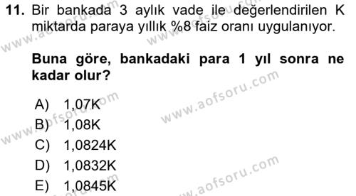 Matematiksel İktisat Dersi 2019 - 2020 Yılı (Vize) Ara Sınavı 11. Soru