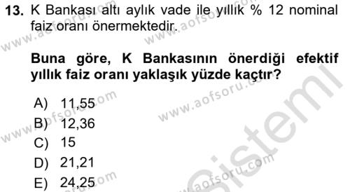 Matematiksel İktisat Dersi 2021 - 2022 Yılı (Vize) Ara Sınavı 13. Soru