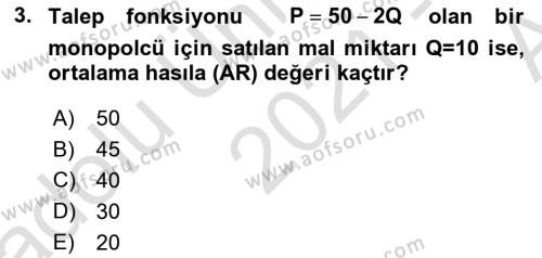 Matematiksel İktisat Dersi 2021 - 2022 Yılı (Vize) Ara Sınavı 3. Soru