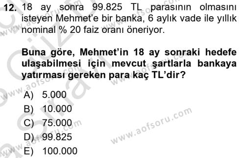 Matematiksel İktisat Dersi 2022 - 2023 Yılı (Vize) Ara Sınavı 12. Soru