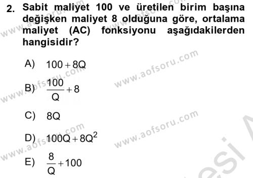 Matematiksel İktisat Dersi 2022 - 2023 Yılı (Final) Dönem Sonu Sınavı 2. Soru