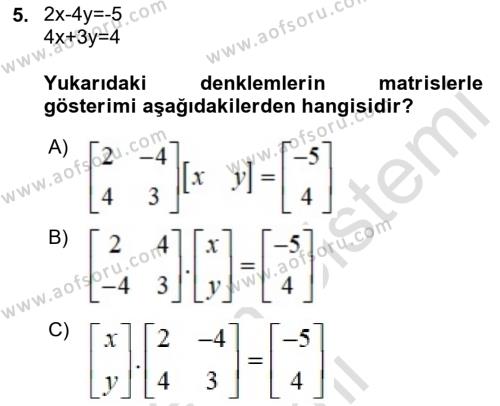 Matematiksel İktisat Dersi 2022 - 2023 Yılı (Final) Dönem Sonu Sınavı 5. Soru