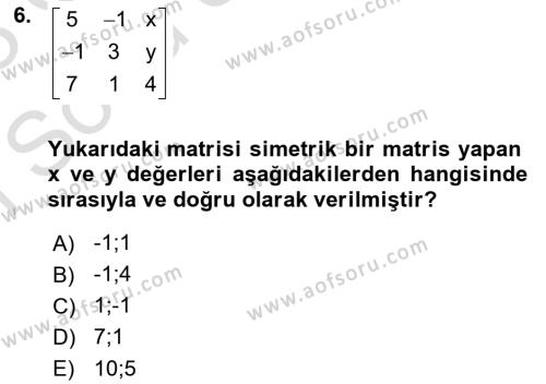 Matematiksel İktisat Dersi 2022 - 2023 Yılı (Final) Dönem Sonu Sınavı 6. Soru